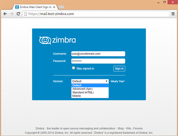 login zimbra